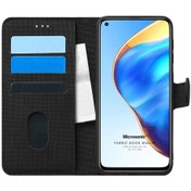 Resim Xiaomi Mi 10t Pro Kılıf Fabric Book Wallet Siyah Microsonic