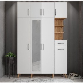 Resim Açelya Portmanto Vestiyer Çam Beyaz180 CM M11 