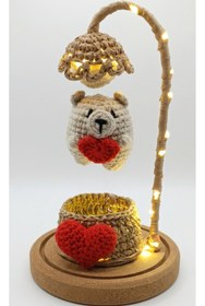 Resim EFELA DÜNYASI Amigurumi-Uçan Ayıcık Ahşap Fanuslu 