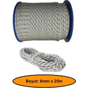 Resim 6 Mm Sentetik Iskota Halat, Dağcı İpi, Outdoor Kamping Piknik Salıncak Halatı, 25 Metre 