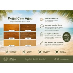 Resim KUMİ Ahşap Yemek Masası / Ağaç Toplantı Masası - Çalışma Masası 
