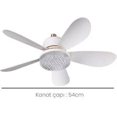 Resim Rbr Sessiz Fanlı Pervane LED Ampul Tavan Vantilatörü 