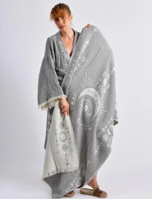 Resim Gri Crescent Eye Kimono& Peştamal Set Çok Renkli 