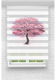 Resim Perdecizade Enxboy Pembe Ağaç Dijital Baskılı Zebra Perde-cocuk Odası-stor Perde Pz-799 Renkli 