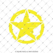 Resim Bay Etiket Ars13 Eskitilmis Desenli Asker Yildizi Mat Sari - Küçük Boy 