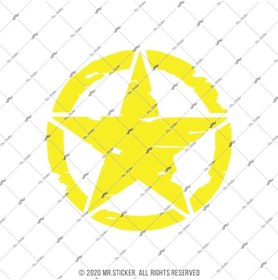 Resim Bay Etiket Ars13 Eskitilmis Desenli Asker Yildizi Mat Sari - Küçük Boy 