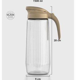 Resim Renga Beluga 1500 Ml Gravürlü Cam Sürahi 111021 Kahve 