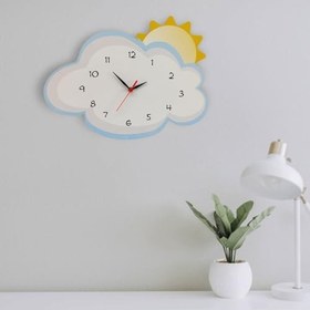 Resim caju art & decoration Bulut Arkasında Güneş Dekoratif Çocuk Odası Duvar Saati 
