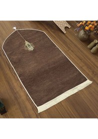 Resim Mahya Lüks Astarlı Biyeli Şönil Seccade Kahverengi 66x125 565 Gr 