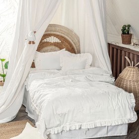 Resim Ecocotton Mirza Bebek Nevresim Takımı Pamuk Saten Krem 