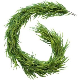 Resim Homyl Yapay Çam Çelengi Kapı Şömine Dış Mekan İçin 