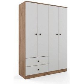 Resim Berlin Gardırop 002 - Atlas Çam - Beyaz 