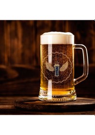 Resim Kişiye Özel Tasarımlı Bira Bardağı Saydam 