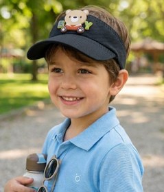 Resim AYDINER TEKSTİL 3D Ayıcık BOY Figürlü Eğlenceli Erkek Çocuk Vizör Şapka 
