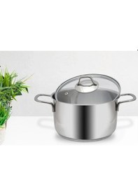 Resim Gülsan Mega İnox 20cm Derin Tencere Cam Kapak Inox 