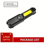 Resim Dashanshop 1 Adet Cob El Feneri, Ultra Parlak Usb Led Projektör, 3 Işık Modlu Büyütülebilir Mini Fener 