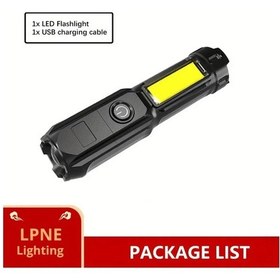 Resim Dashanshop 1 Adet Cob El Feneri, Ultra Parlak Usb Led Projektör, 3 Işık Modlu Büyütülebilir Mini Fener 