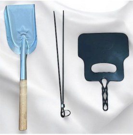 Resim Mangal Aksesuar Seti 3 Parça- Ateş Küreği-kömür Köz Maşası - Plastik Yelpaze,kürek,maşa,yelpaze 