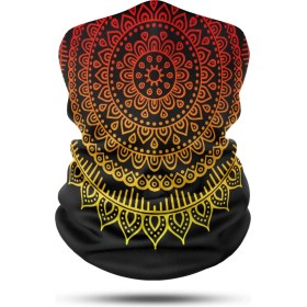 Resim Dair Aksesuar 2 Renkli Mandala Desenli Motosiklet Boyunluk Bandana 