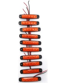 Resim (10 ADET) SARI 6 LEDLİ PARMAK LAMBA 12V-24V 