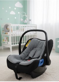 Resim Örgülü Keten Puset Örtüsü - Yeşil Renk Ponponlu Bebek Taşıma Örtüsü Koyu Yeşil 