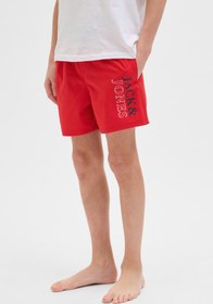 Resim Jack & Jones JPSTMAUI JJSWIM LOGO AKM Kırmızı Erkek Çocuk Şort 