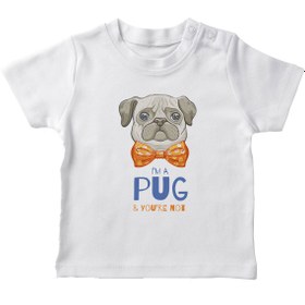 Resim Angemiel Baby Papyon Takan Pug Erkek Bebek Tişört Beyaz B0560MDBBKETSRT 