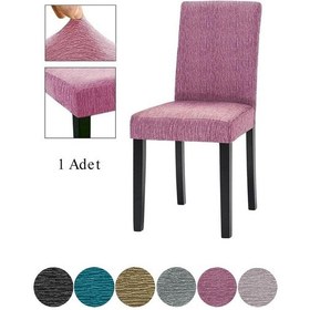 Resim StarMall Jakarli Sandalye Örtüsü Çubuk Desen Yüksek Esnekli Sandalye Kılıfı 1 Adet Pembe 