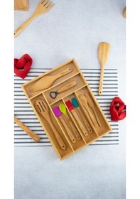 Resim Bambu Çekmece Düzenleyici, Kaşıklık Büyük Boy 