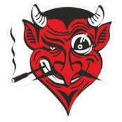 Resim Gogo 75x85mm Sticker Kırmızı Şeytan 