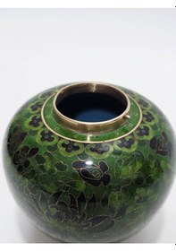 Resim Antika Cloisonne Kapaklı Kavanoz 13cm 019 