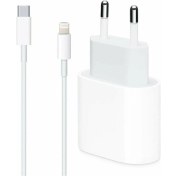Resim MobileGaraj iPhone Uyumlu 12 Mini 20W Şarj Başlığı ve Lightning To Type C 1m Şarj ve Veri Aktarım Kablosu 