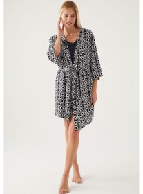 Resim Pierre Cardin 8839 Dressing Gown Kadın Kısa Kol Pijama Takımı 001 