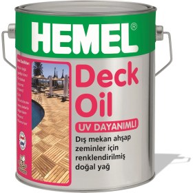 Resim Hemel Deck Oil 2,5 lt Dış Mekan Ahşap Zeminler İçin Renklendirilmiş Doğal Yağ Tanatone Brown 
