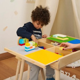 Resim Açılır Kapanır Ahşap Aktivite Masası (Büyük Blok Uyumlu) 