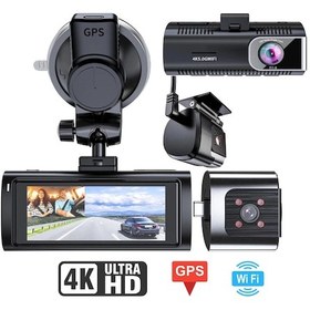 Resim 4k Uhd Araç İçi Kamera 128gb Wifi,gps Çift Lens Ön-arka Dashcam 