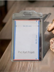 Resim Gempo 5 Adet Su Geçirmez Dikey Yaka Kartı Kılıfı Üniversal Model Kart Koruycu Pvc Yaka Kartlık 