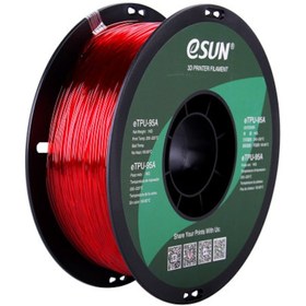 Resim eSUN 1,75 mm eTPU-95A Şeffaf Kırmızı Filament (1 KG) 