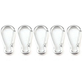 Resim Ximistore9 Alüminyum Alpinizm Kanca 5'li Paket - Dış Mekan Kamp Balıkçılık İçin Hafif Dayanıklı Kemer Kolu Askısı Gümüş 