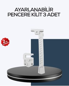 Resim Çocuk Güvenliği İçin Cam Pencere Kilidi 3 Adet Siyah 