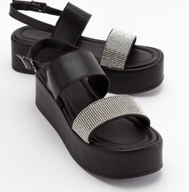 Resim luvishoes Pantos Siyah Kadın Sandalet 