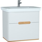 Resim Sento 60824 Lavabo Dolabı, Çift Çekmeceli, 80 Cm, Mat Beyaz 