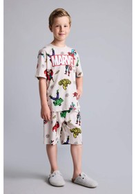 Resim Defacto Marvel Lisanslı Comıcs Regular Fıt 2li Bej Pijama Takımı Erkek Çocuk H8033a826hsgr477 Gri-gr477 