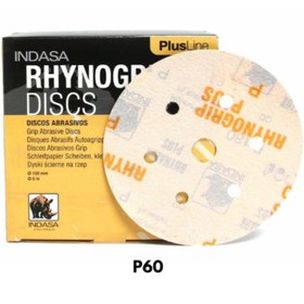 Resim indasa P60 Hookıt Disk Zımpara 150mm 6 Delik Rhynogrıp Plus Dısc 15 Adet 