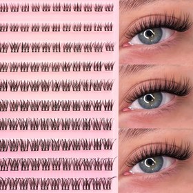 Resim 120 Küme DIY Sahte Kirpikler, 8-16mm, Doğal ve İnce, Yeniden Kullanılabilir, Cadılar Bayramı, Noel, Sevgililer Günü Hediyeleri, Düğün Sezonu vb. için Mükemmel 