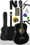Resim Midex CG-270BK Siyah Klasik Gitar 4/4 Yetişkin Boy Sap Ayarlı Full Set 