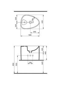 Resim Bocchi Etna 1343-A01-0126 Tezgah Üstü Monoblok Lavabo Beyaz 1466841 