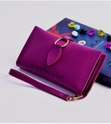 Resim Mor Damla Model Trend Kadın Cüzdanı - Anahtarlık Hediyeli 
