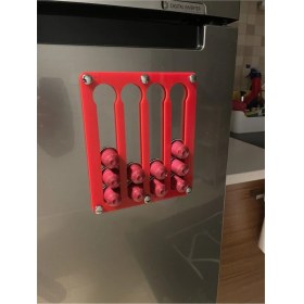 Resim Kırmızı Mıknatıslı Kapsül Kahve Standı, Uyumlu Tasarım 