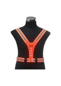 Resim Vkemall 4 Led Işıklı Esnek Reflektör Yeleği - Spor, Koşu, Bisiklet İçin Gece Güvenliği - Turuncu Turuncu 